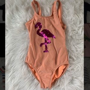 Girls Cat & Jack Flamingo Swimsuit